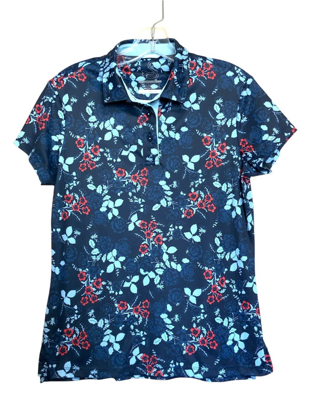 Swannies Darci Floral Patterned Womens Golf Polo - Picture 4 of 8
